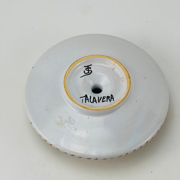 Mexican Talavera Art Pottery Chamber Candle Stick Holder Folk Art Painted - Picture 3 of 5